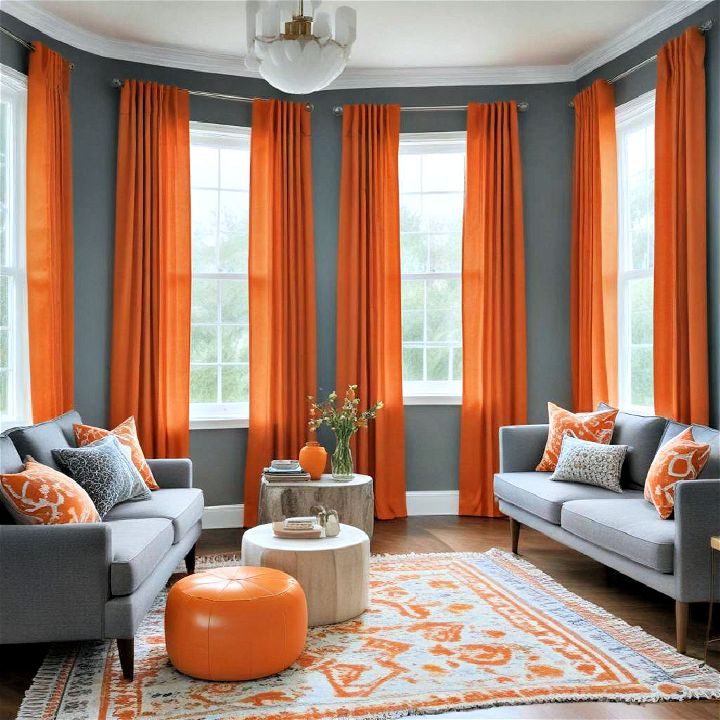 simple orange curtains