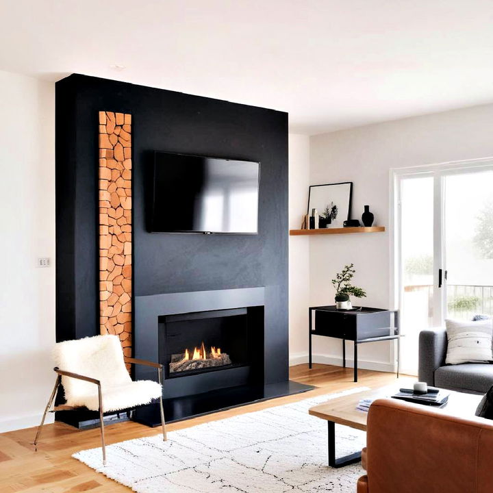 simple scandinavian fireplace