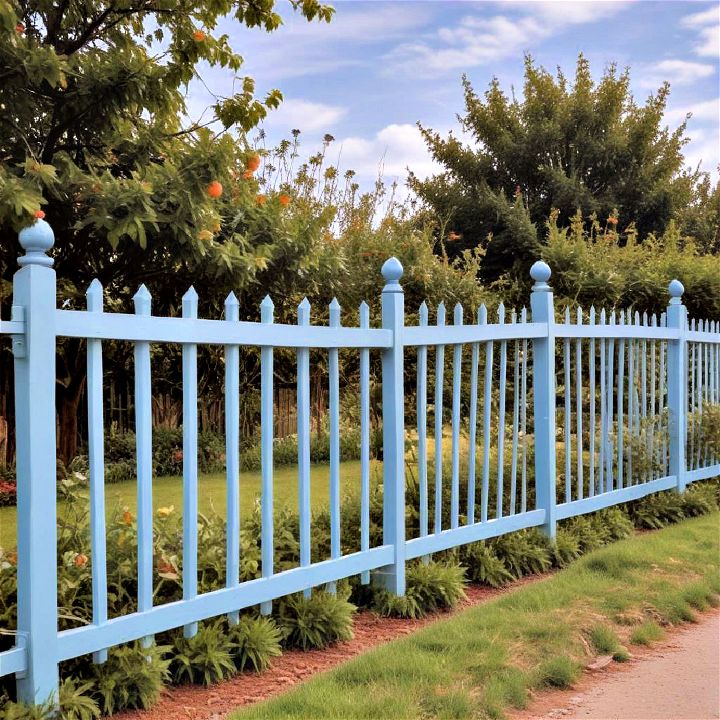 sky blue garden fence