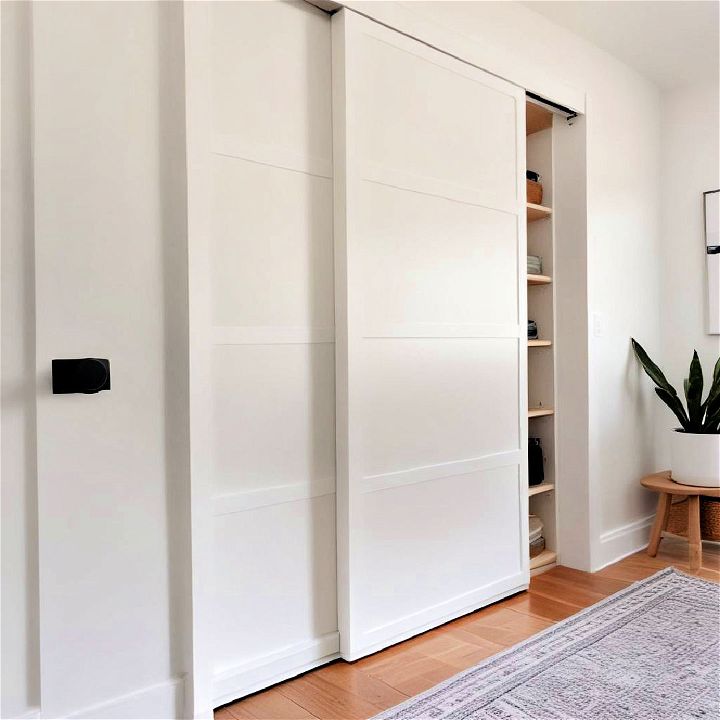 sleek and compact sliding door storage