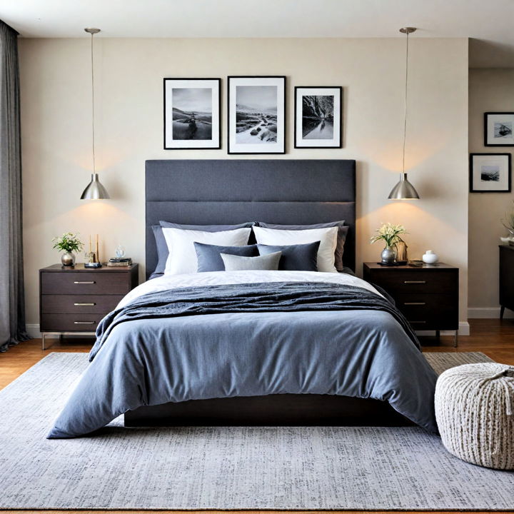 sleek and modern bedroom for men