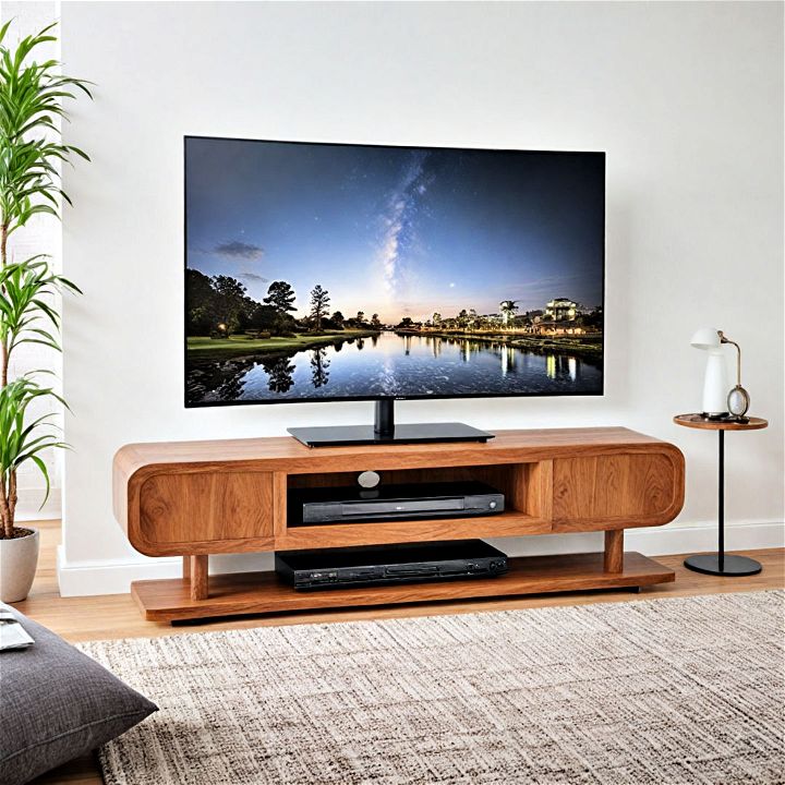 sleek and modern curved tv stand
