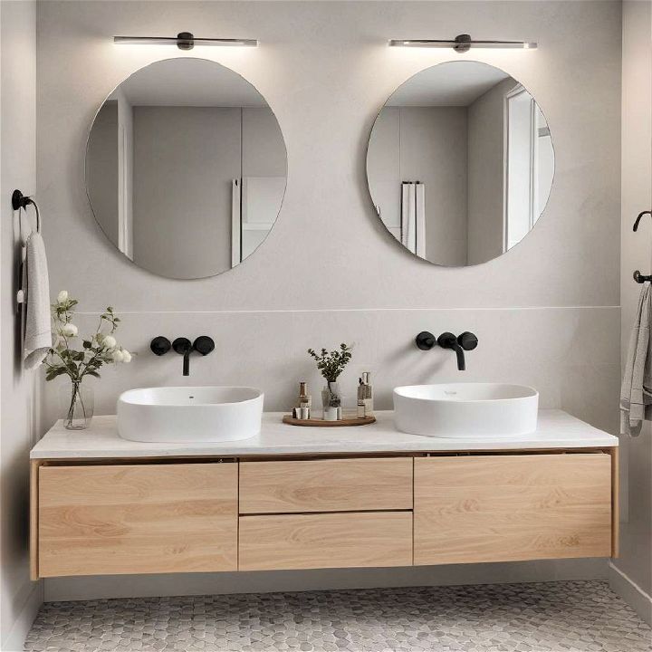 sleek and modern fixtures scandinavian bathroom