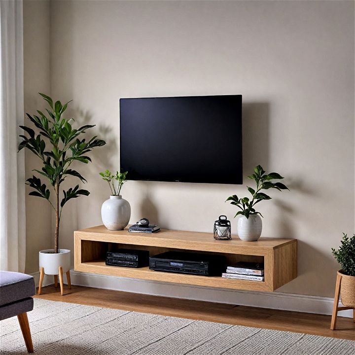 sleek and modern floating tv stand