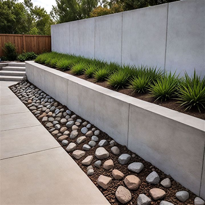 sleek and modern poured concrete wall