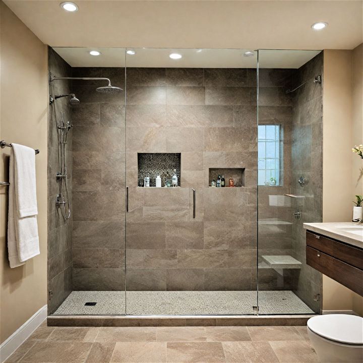 sleek frameless glass shower