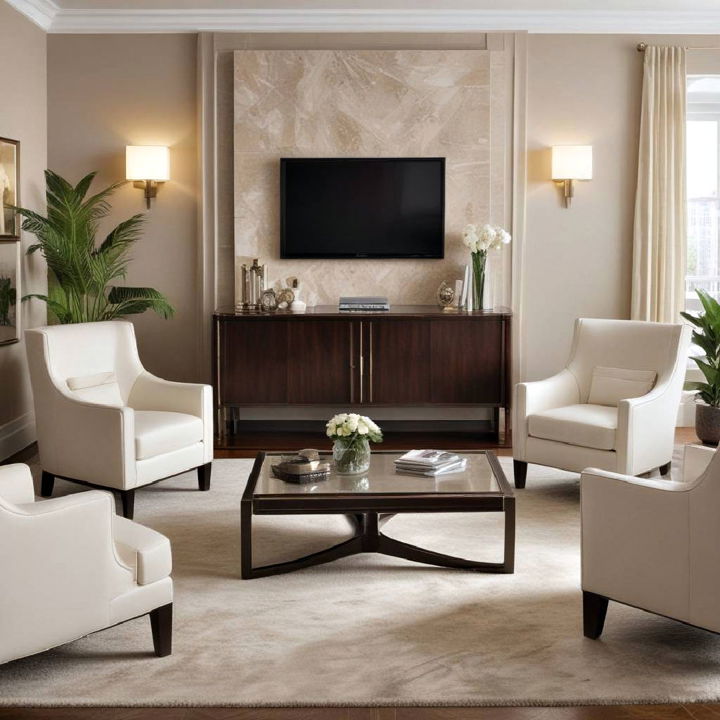 sleek furniture art deco living room