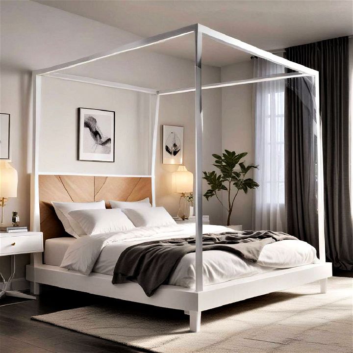 sleek futuristic canopy bed