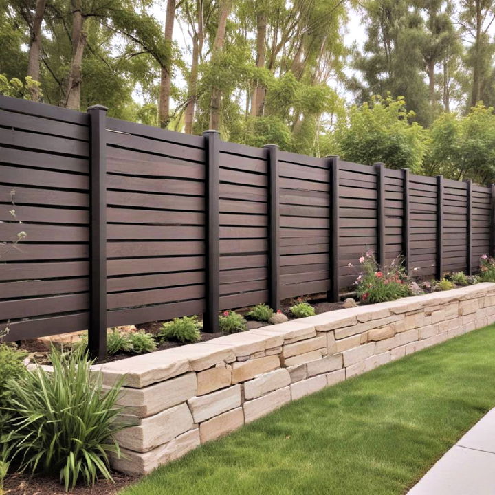 sleek horizontal slat fence