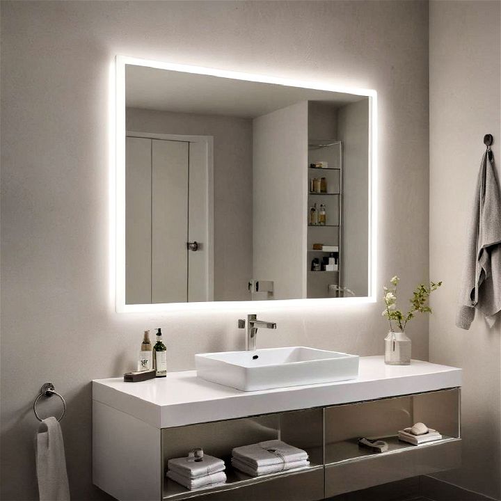 sleek led backlit mirror