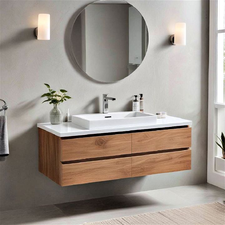 sleek minimalist design floating vanity