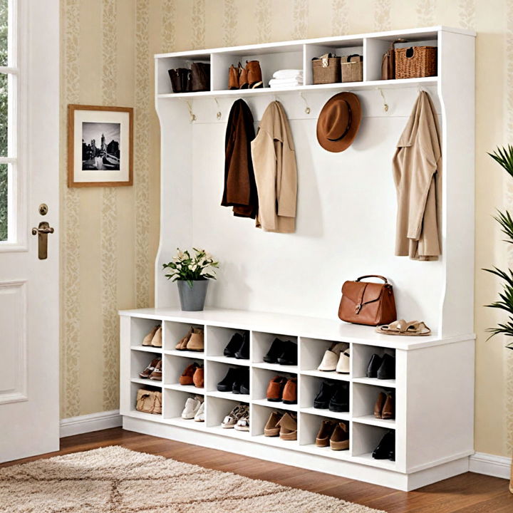 sleek shoe cubby to maintain a tidy entrance