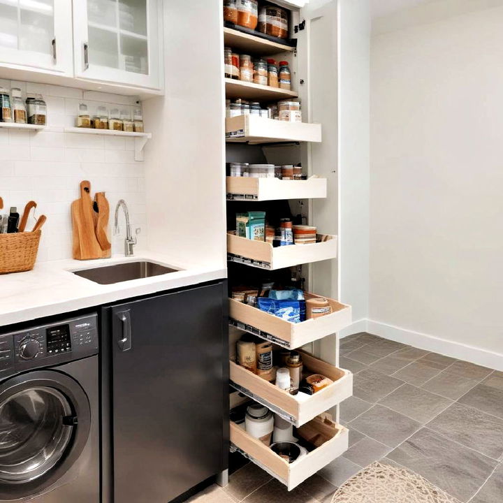 slide out pantry shelves for laundry