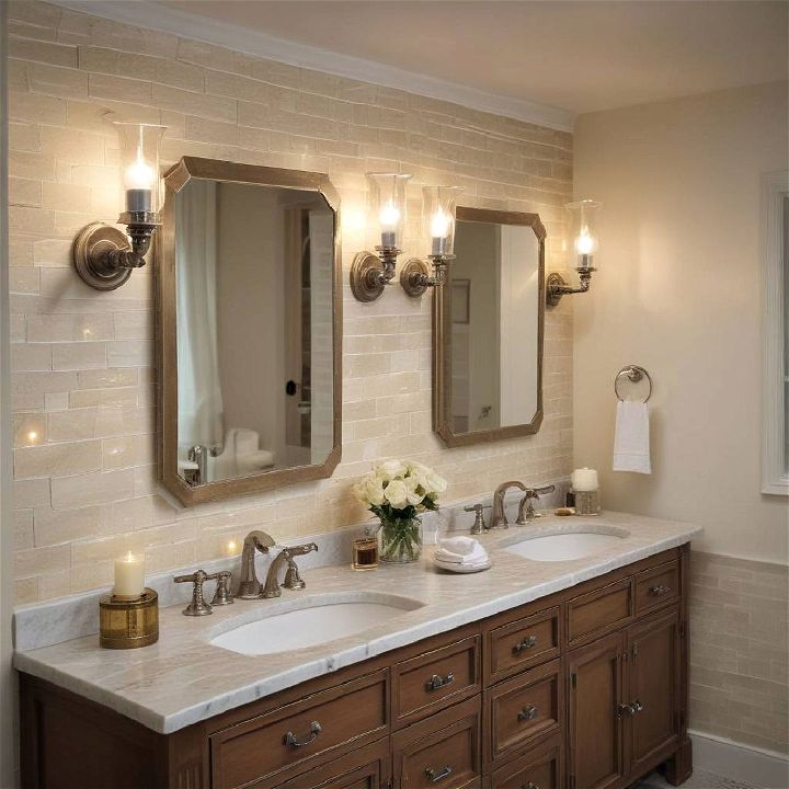 small bathroom candle style lights