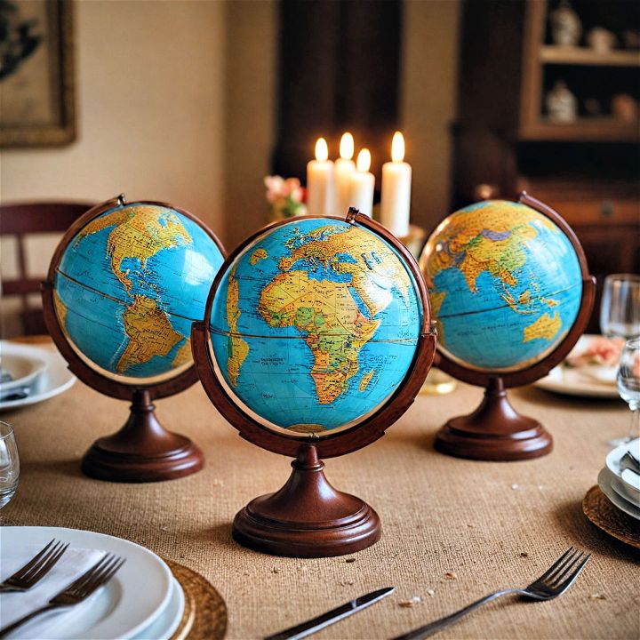 small globes centerpieces