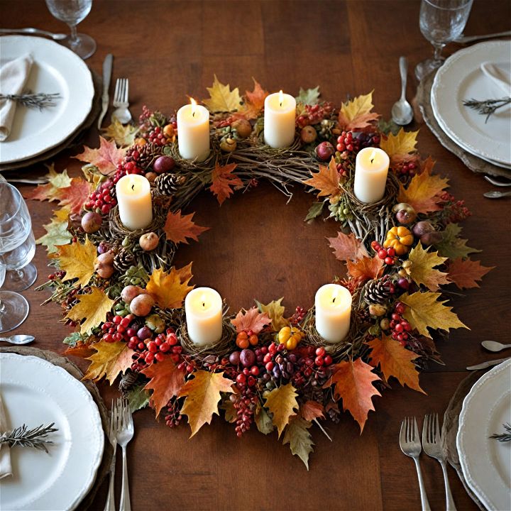 small grapevine wreath centerpiece