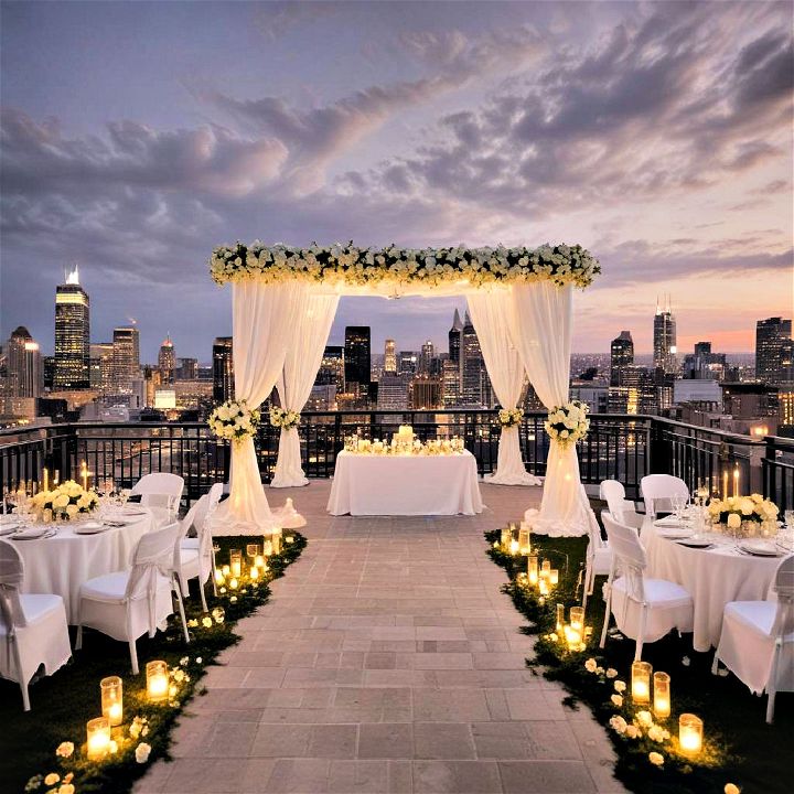 small rooftop wedding