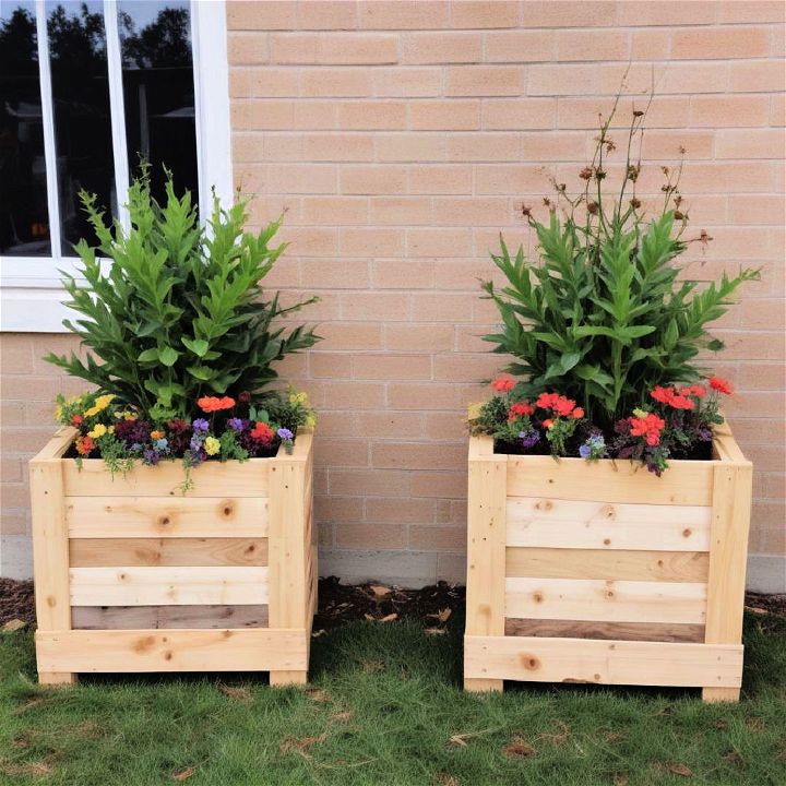 small space pallet wood planters