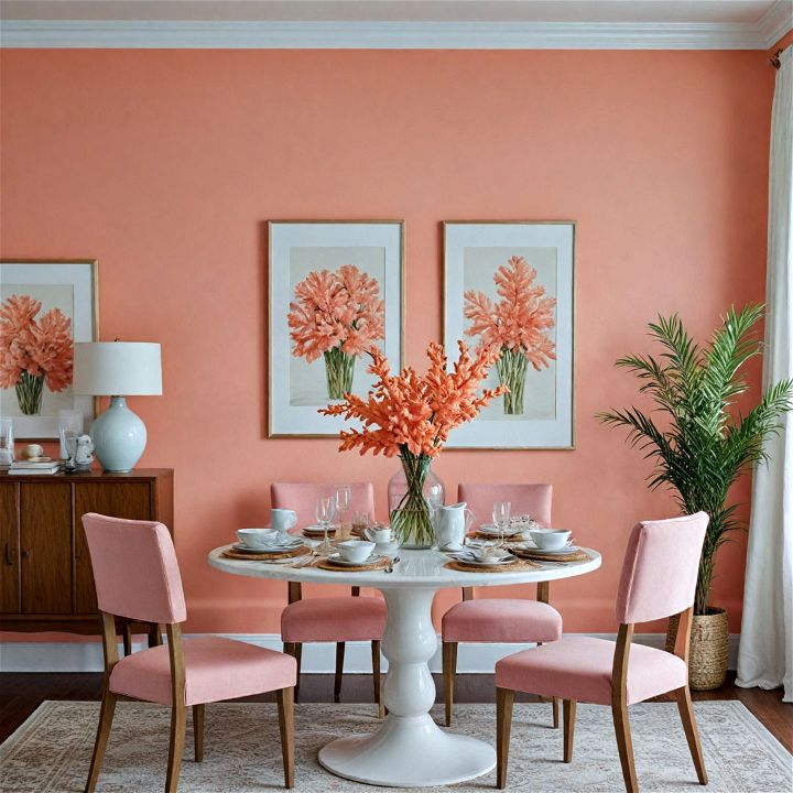 soft coral accent wall