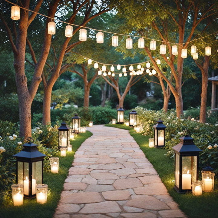soft glow of lanterns garden wedding