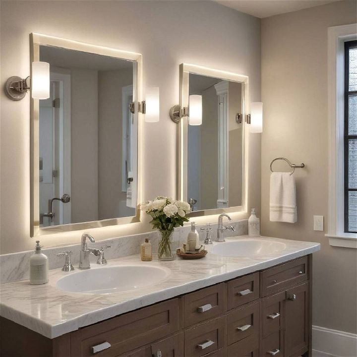 soft glow vanity lights for bathroom