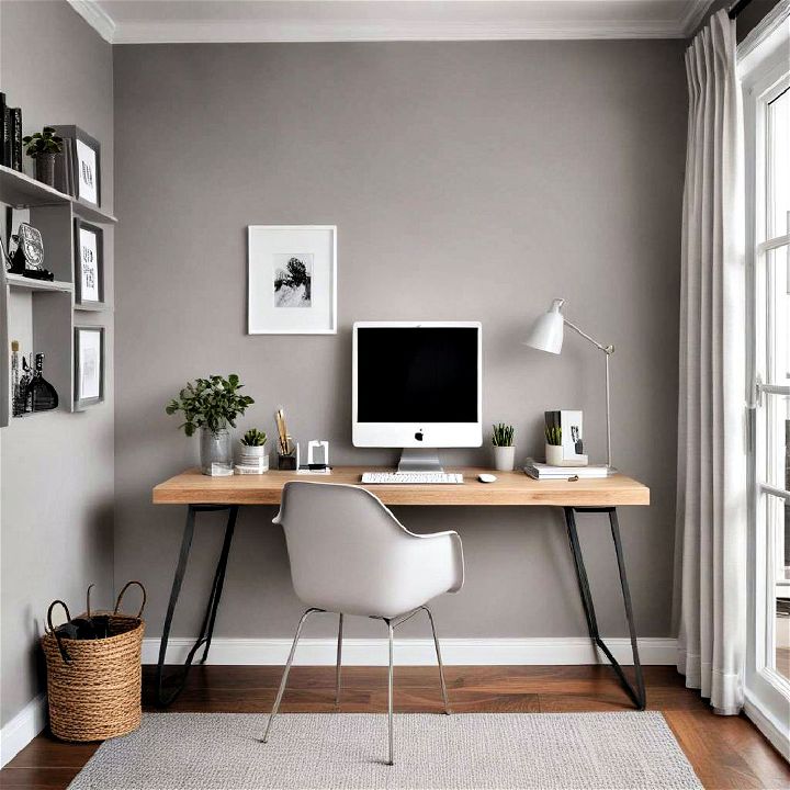 soft gray home office