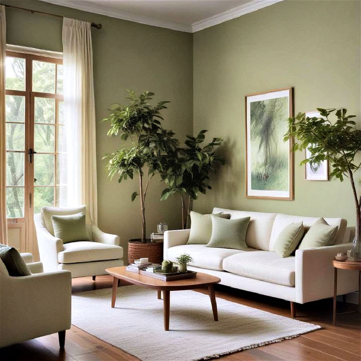 soft green living room