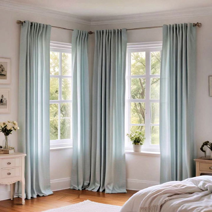 soft pastel curtains for cottage bedroom