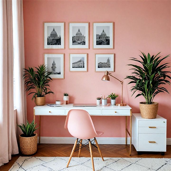 soft pink home office paint color