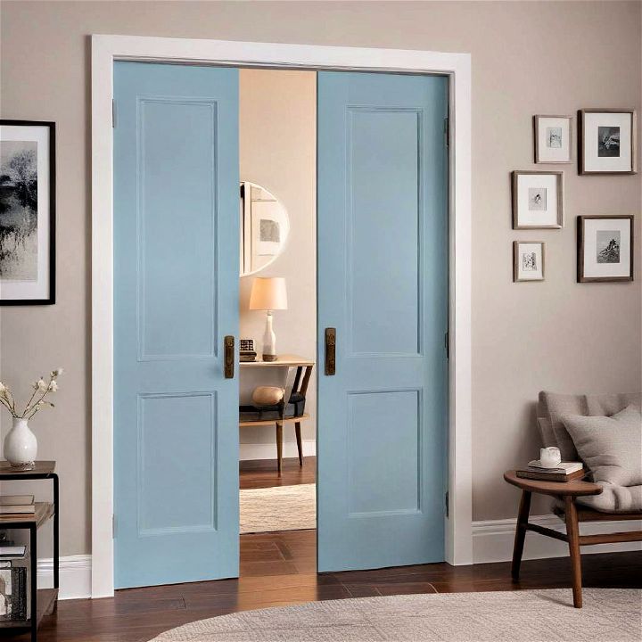 soft sky blue painted interior door