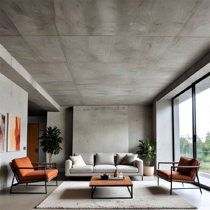 sophisticated concrete ceiling