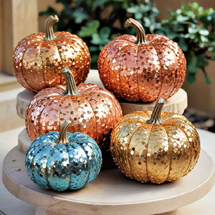 sophisticated sequined pumpkins