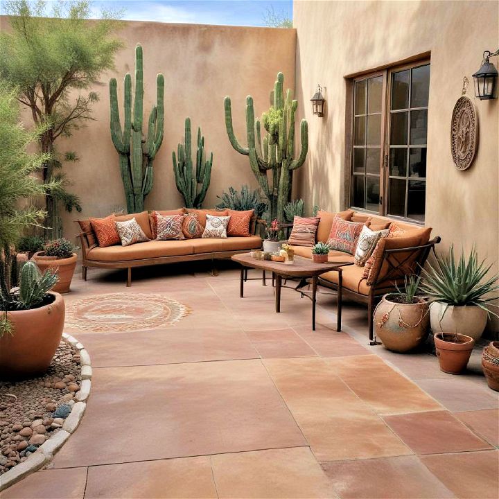 southwestern style concrete patio