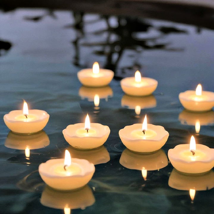 spa like atmosphere with floating candles