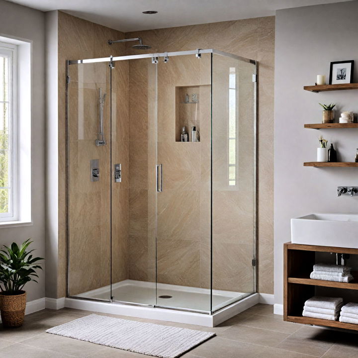 space saving sliding door corner shower