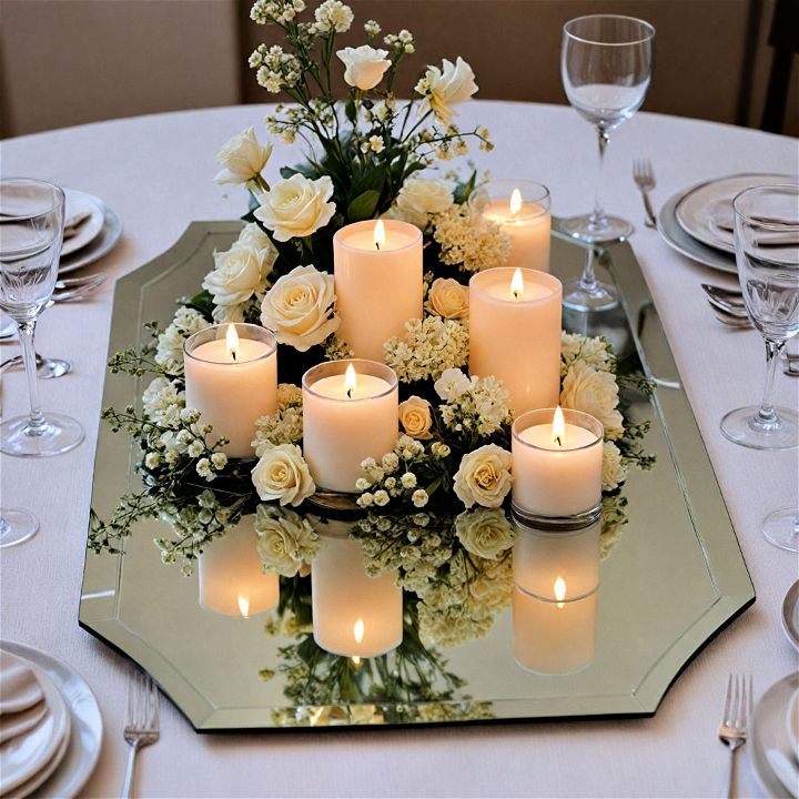 sparkling mirror underlay centerpiece