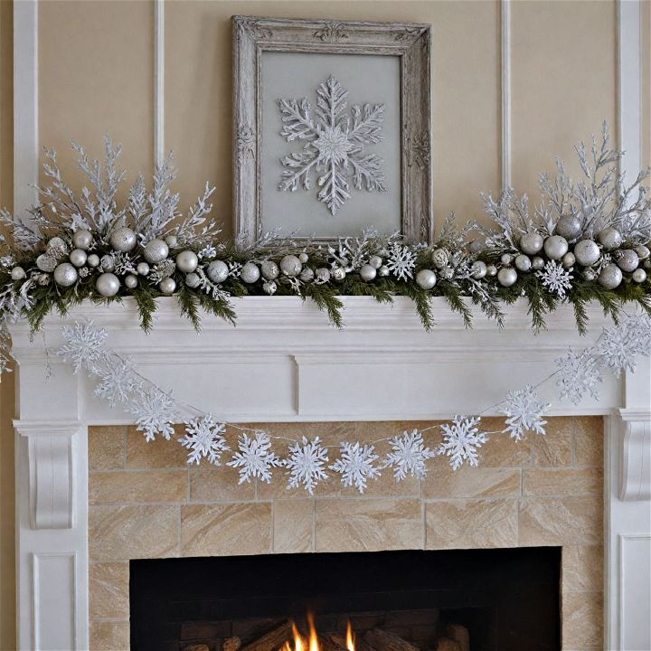 sparkling snowflakes for mantel garland