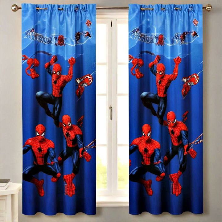spiderman curtain for room them
