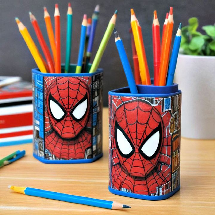 spiderman desk accessories pencil holder design