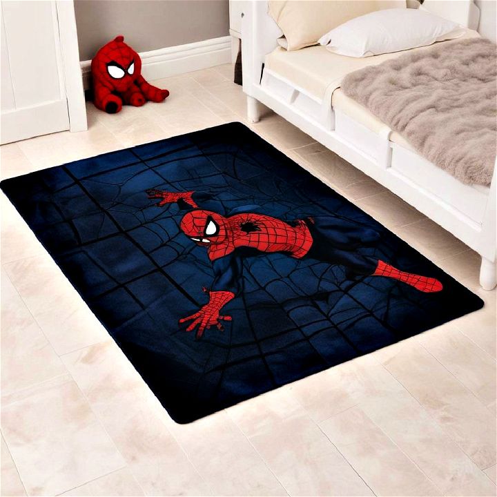 spiderman themed area rug