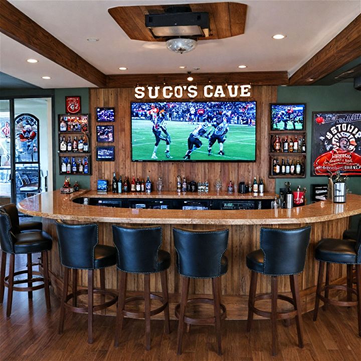 sports bar man cave design