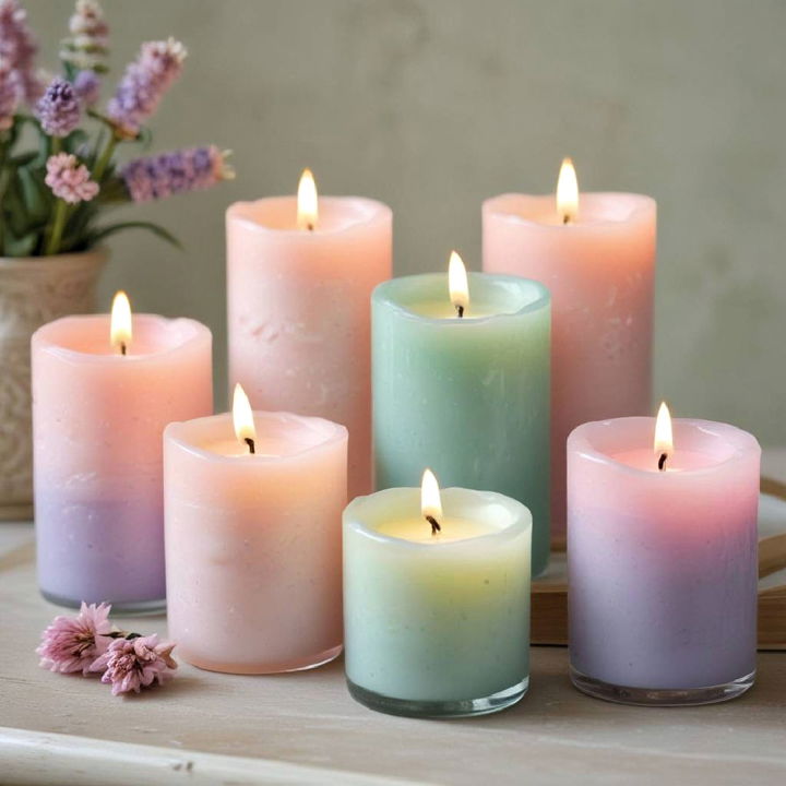 spring pastel candles