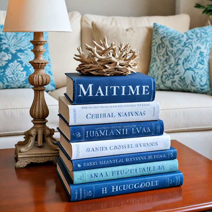 stack maritime themed books