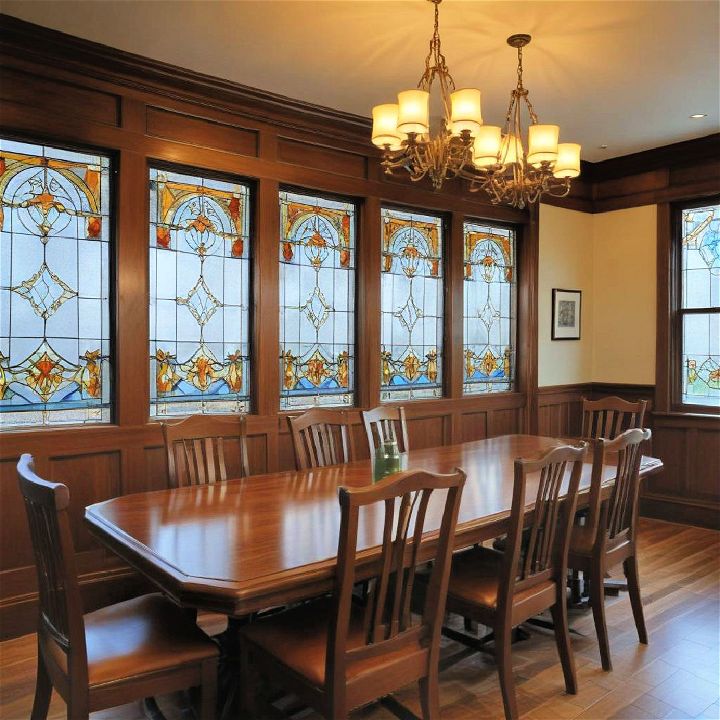 stained glass wainscoting