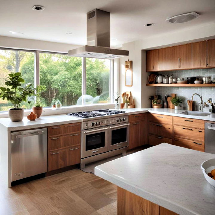 stainless steel accents for modern kitchen