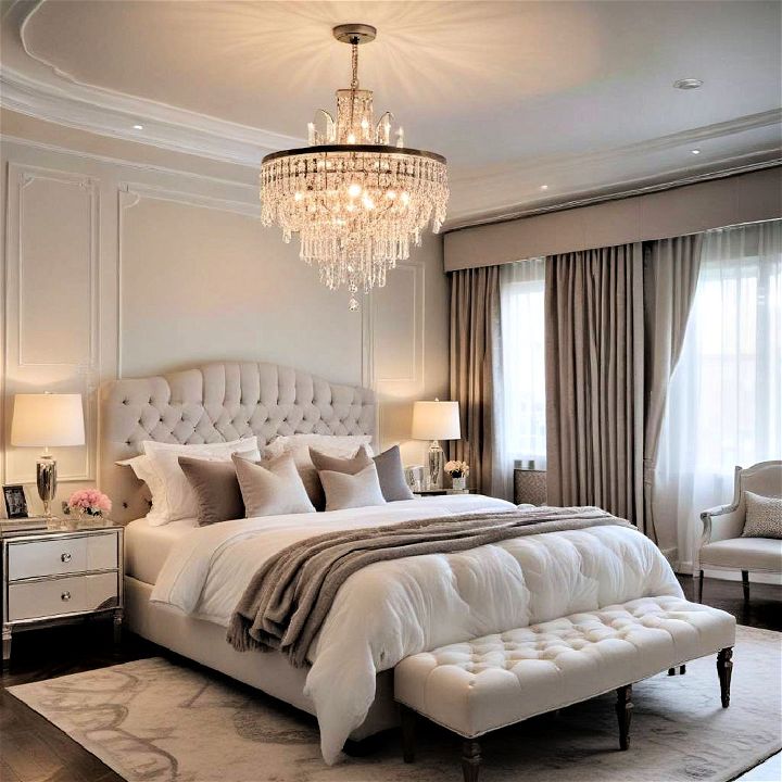 statement chandelier for glam bedroom