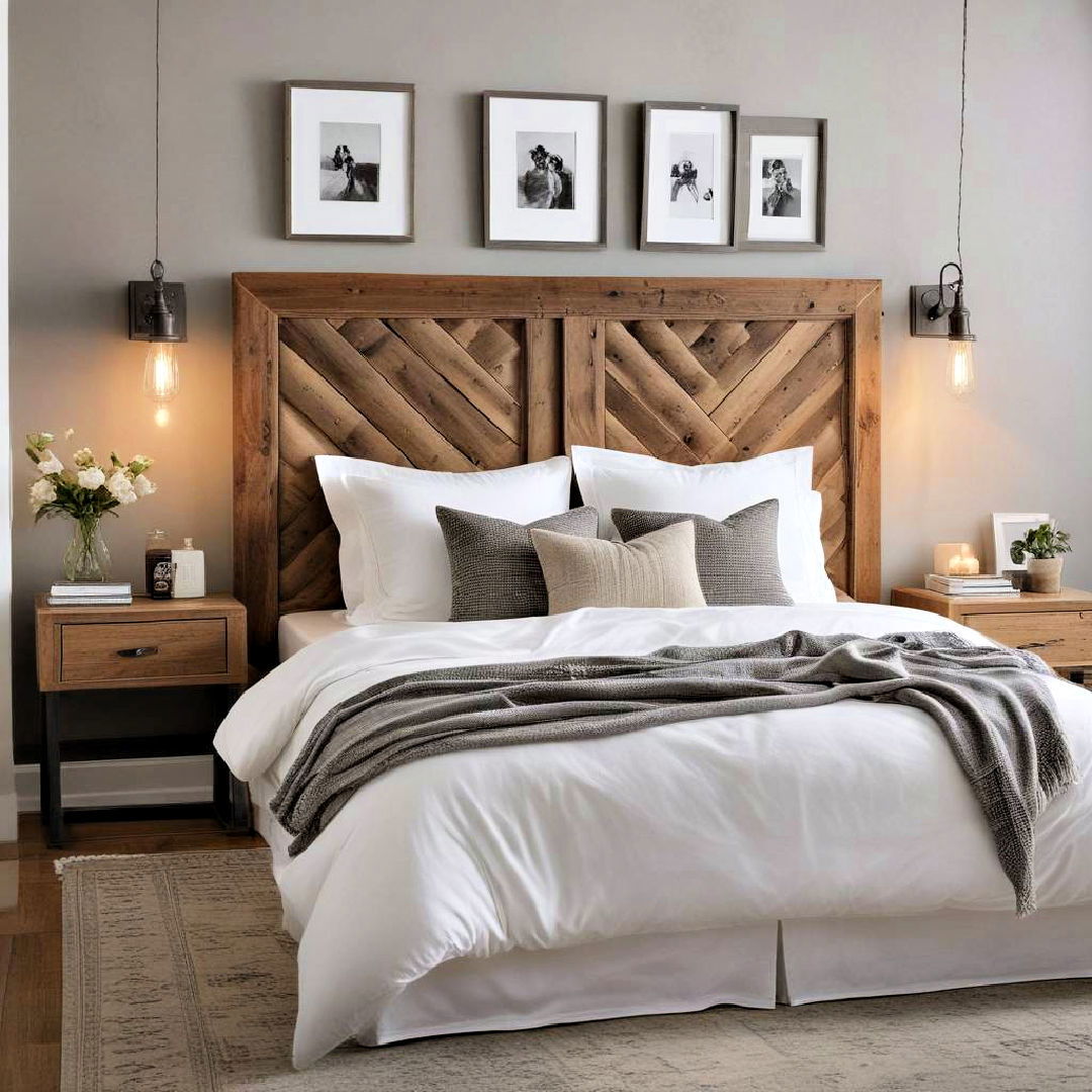 statement headboard to add rustic charm