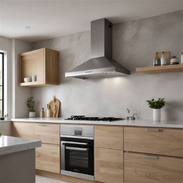 statement hood range for minimalist kitchen