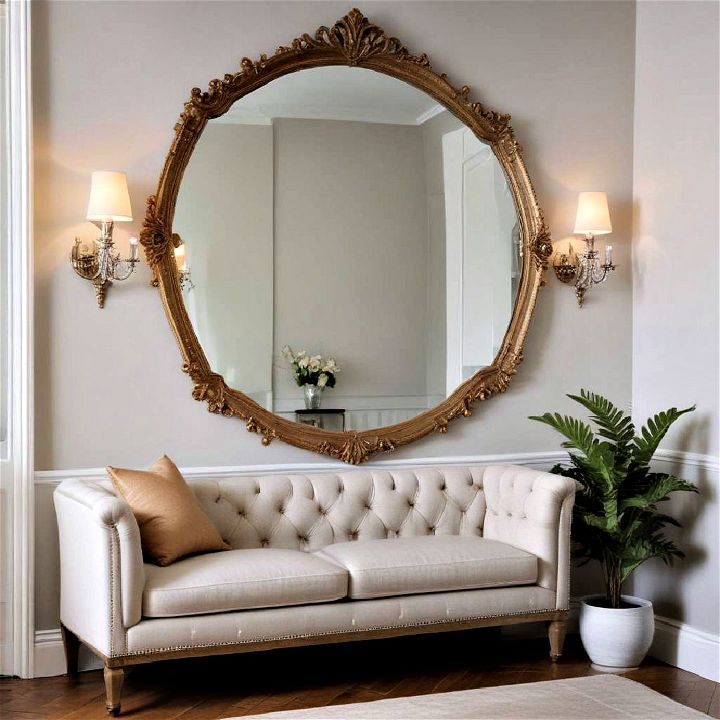 statement large mirror for corner decoration