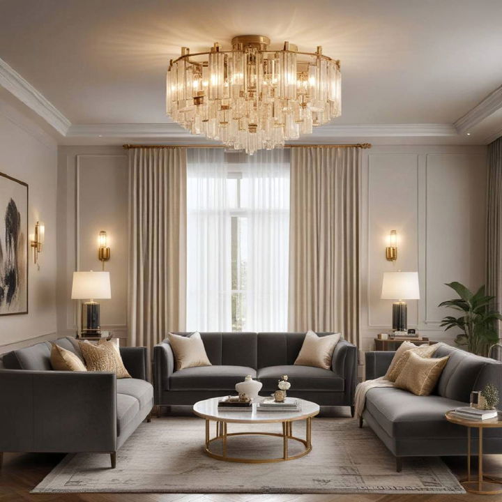 statement lighting art deco living room